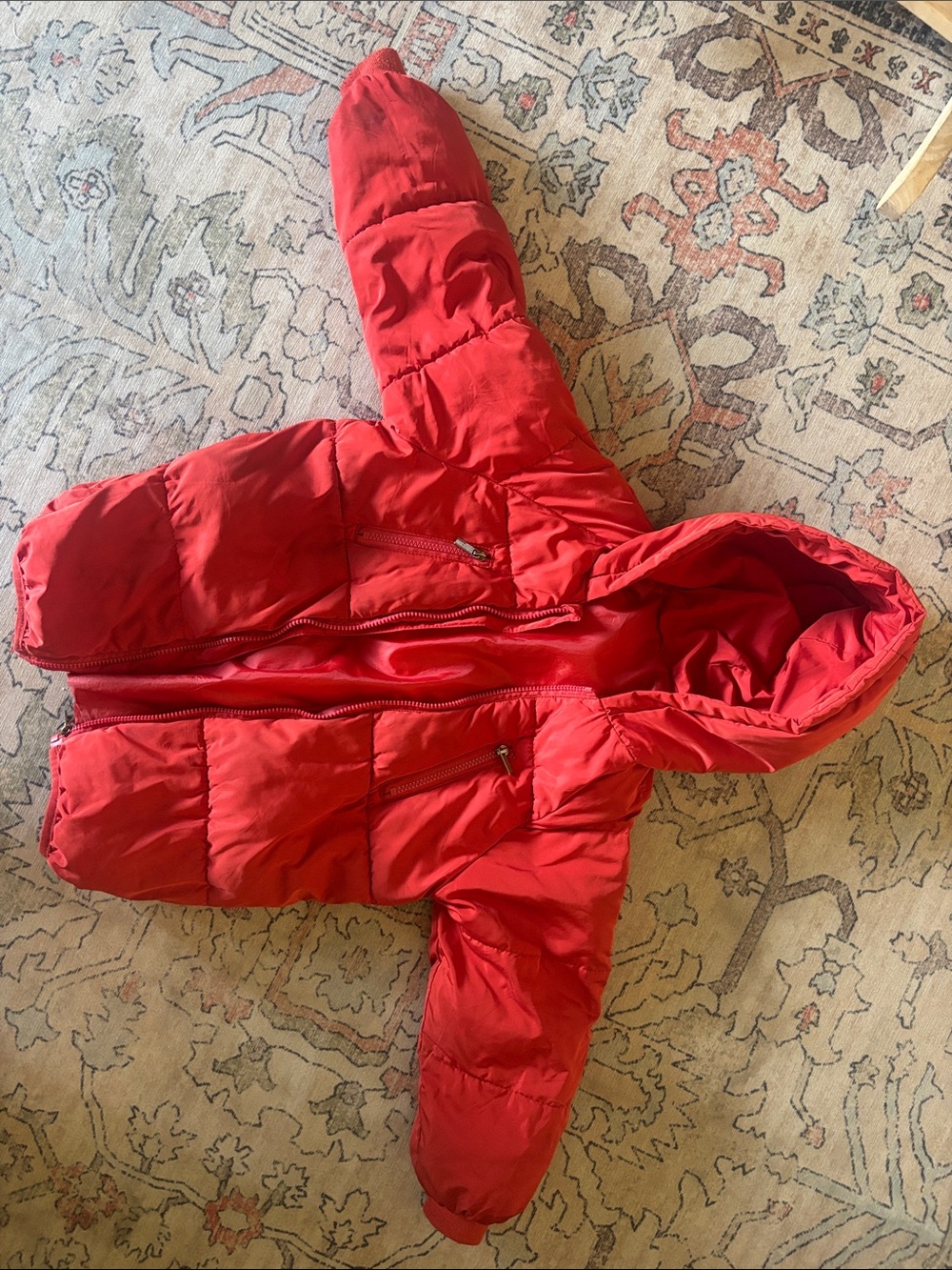 Crimson Hooded Puffer Jacket